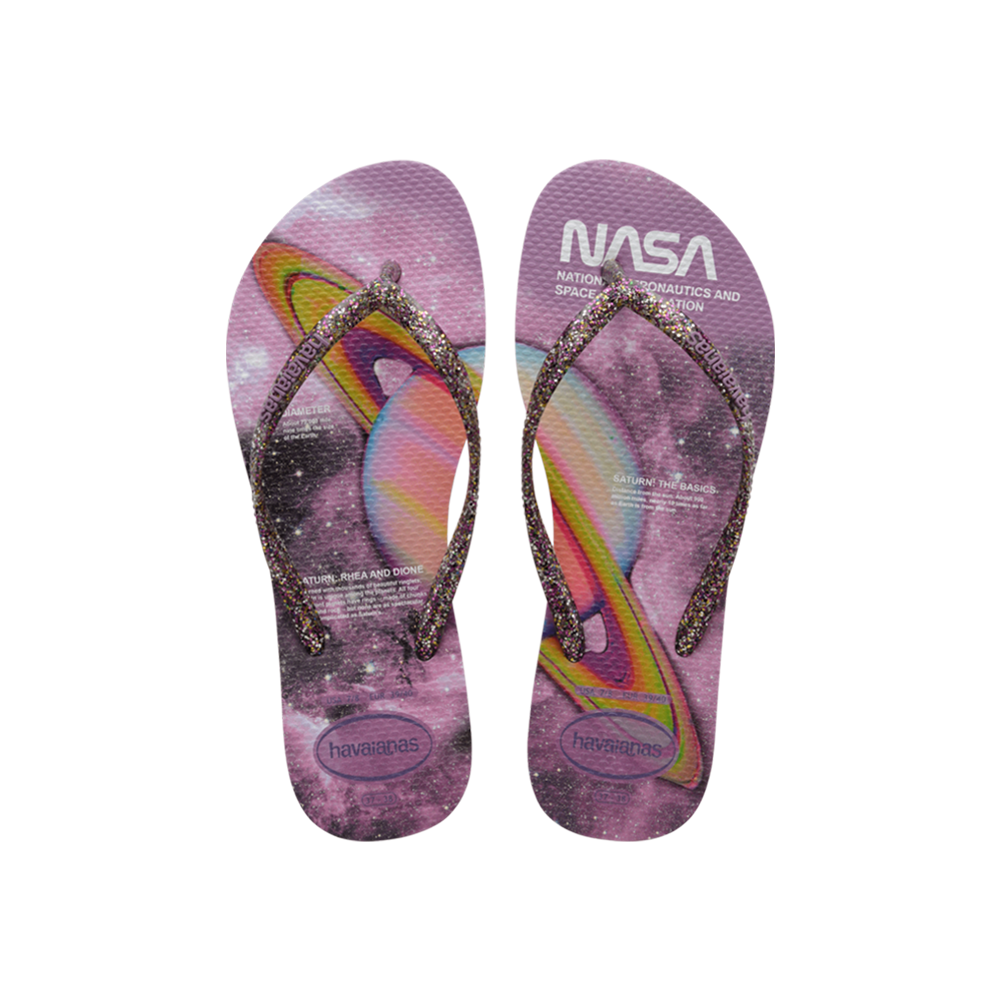 NASA Slim Flip Flops By Havaianas, Purple Iris - Top