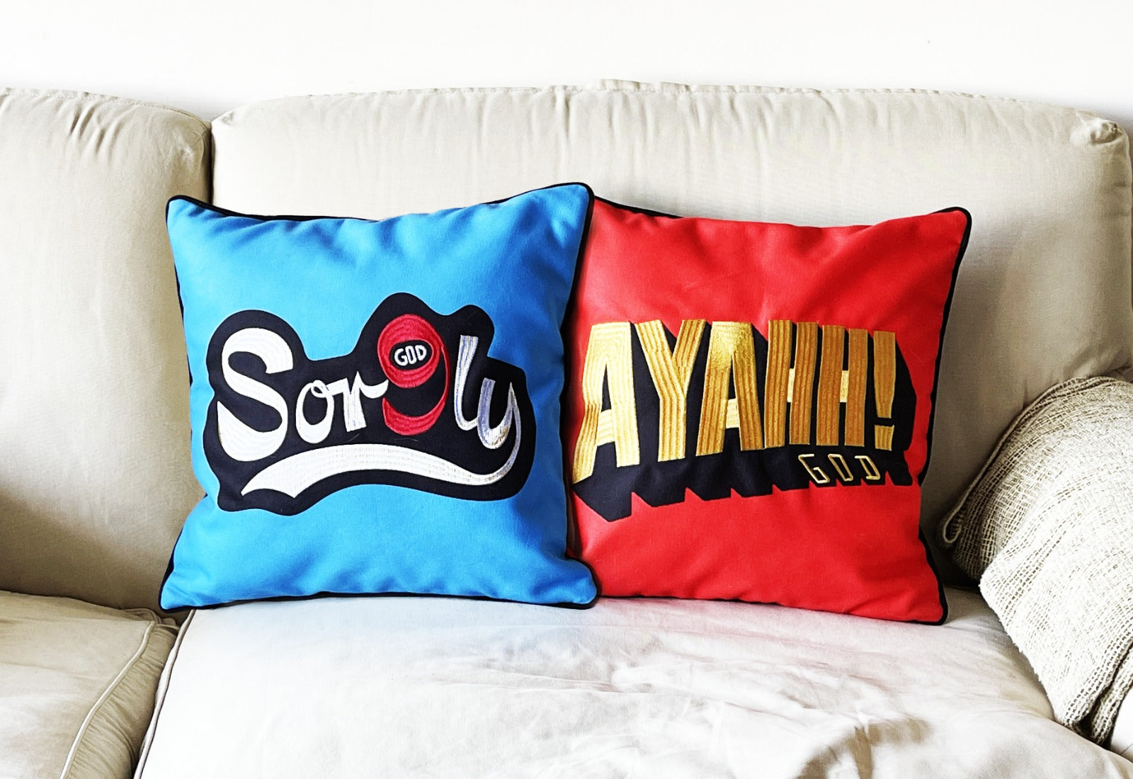 Red Bean Soldier Cushion Cover, 45 x 45 cm