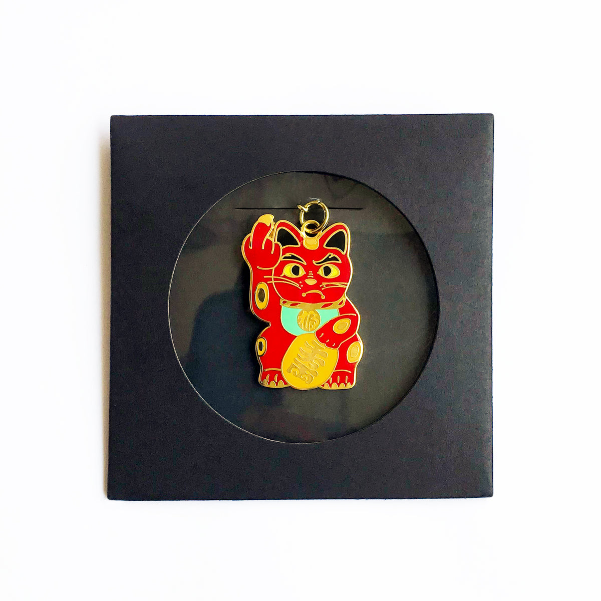 Angry Cat Keychain, Red/Mint Green – Goods of Desire