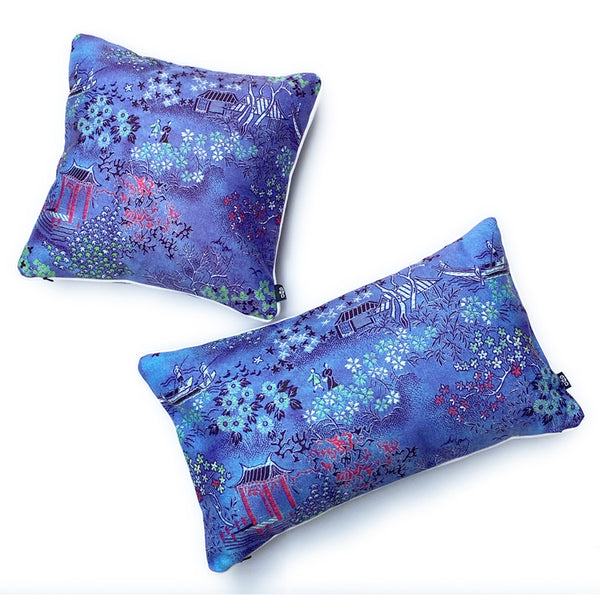 Chinese Garden Cushions, Blue