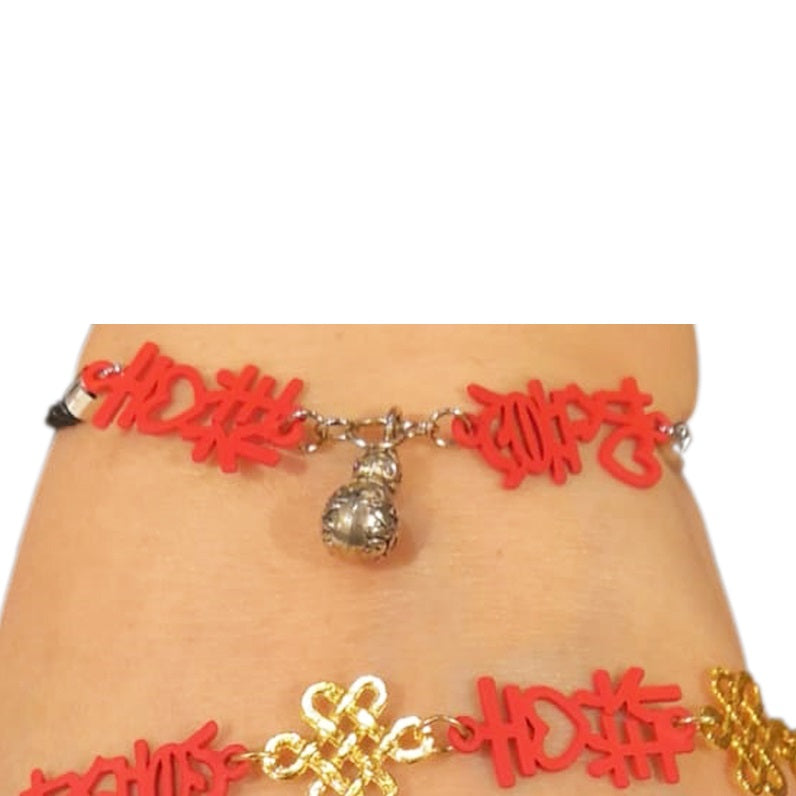 Good Fortune and Happiness Bracelet and Earrings