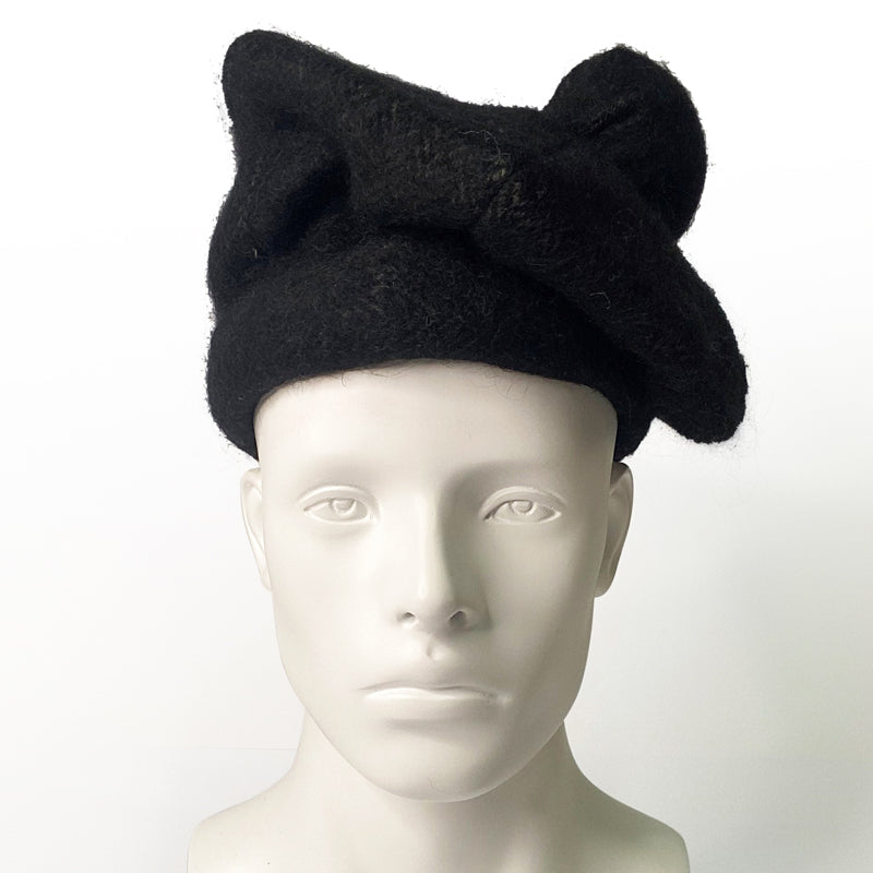 Puffed Felt Hat, Black