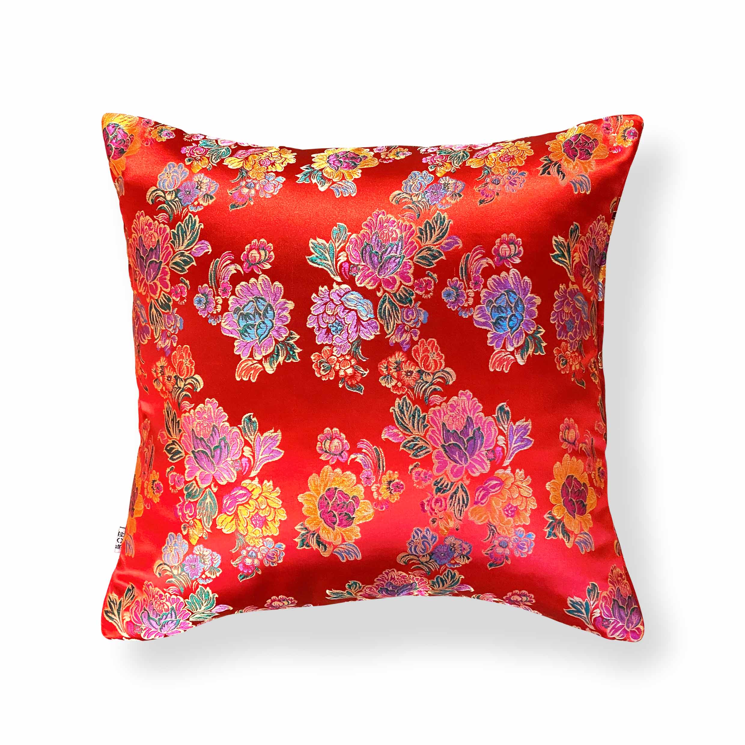 Embroidery Print Double-Sided Cushion Cover, 45 x 45 cm, Red