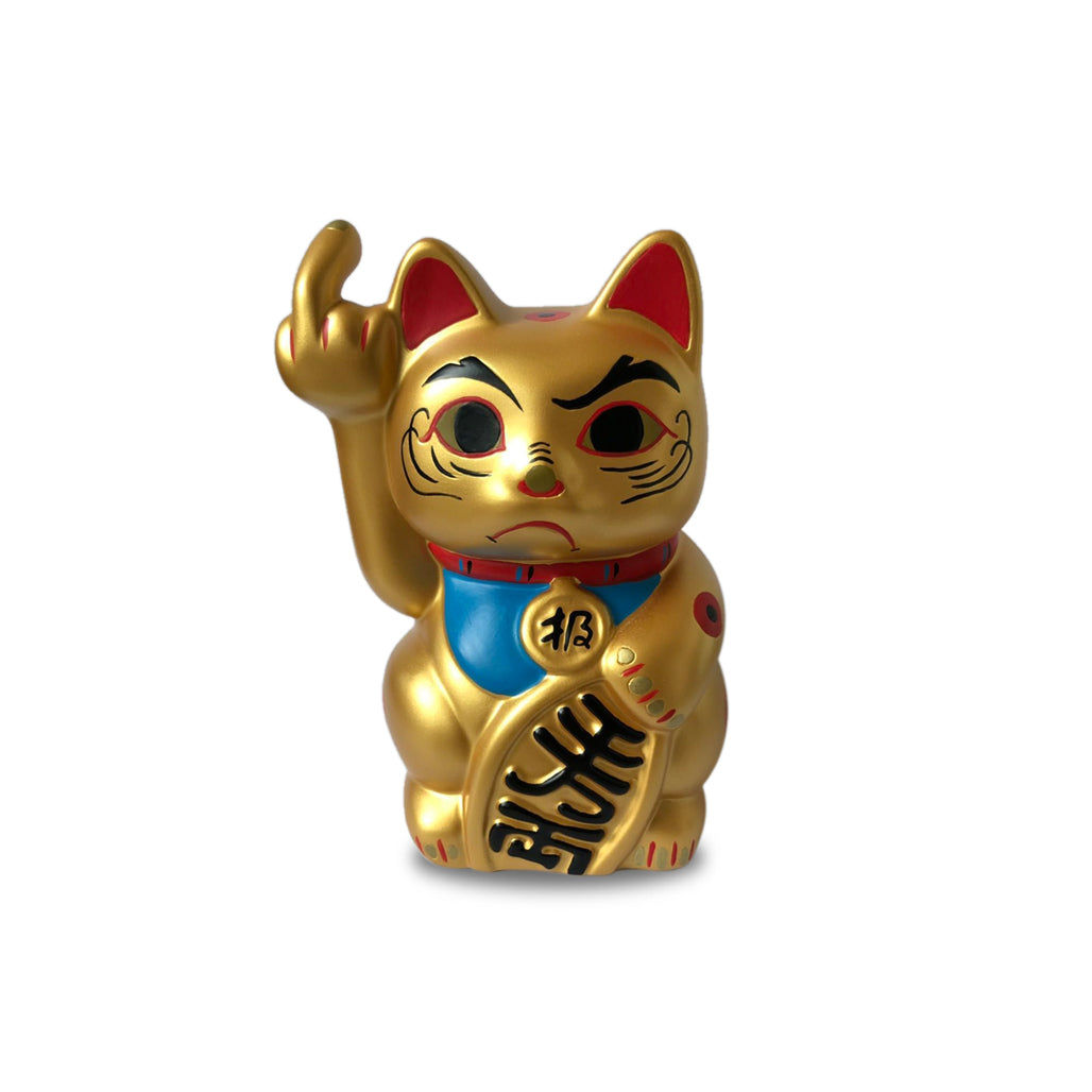 Angry Cat 15cm, Matte Gold