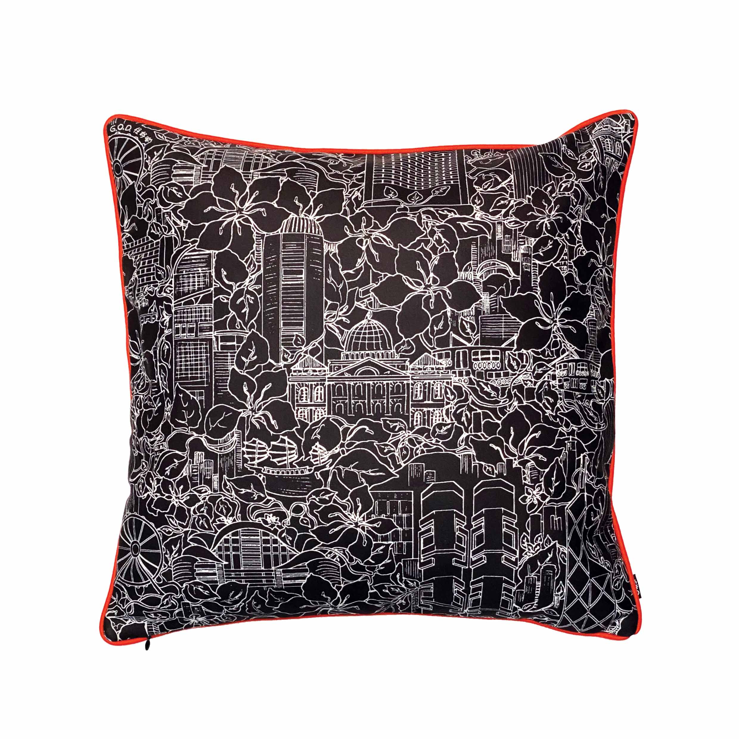 HK Jungle Sketch Double-Sided Cushion Cover, 45 x 45 cm
