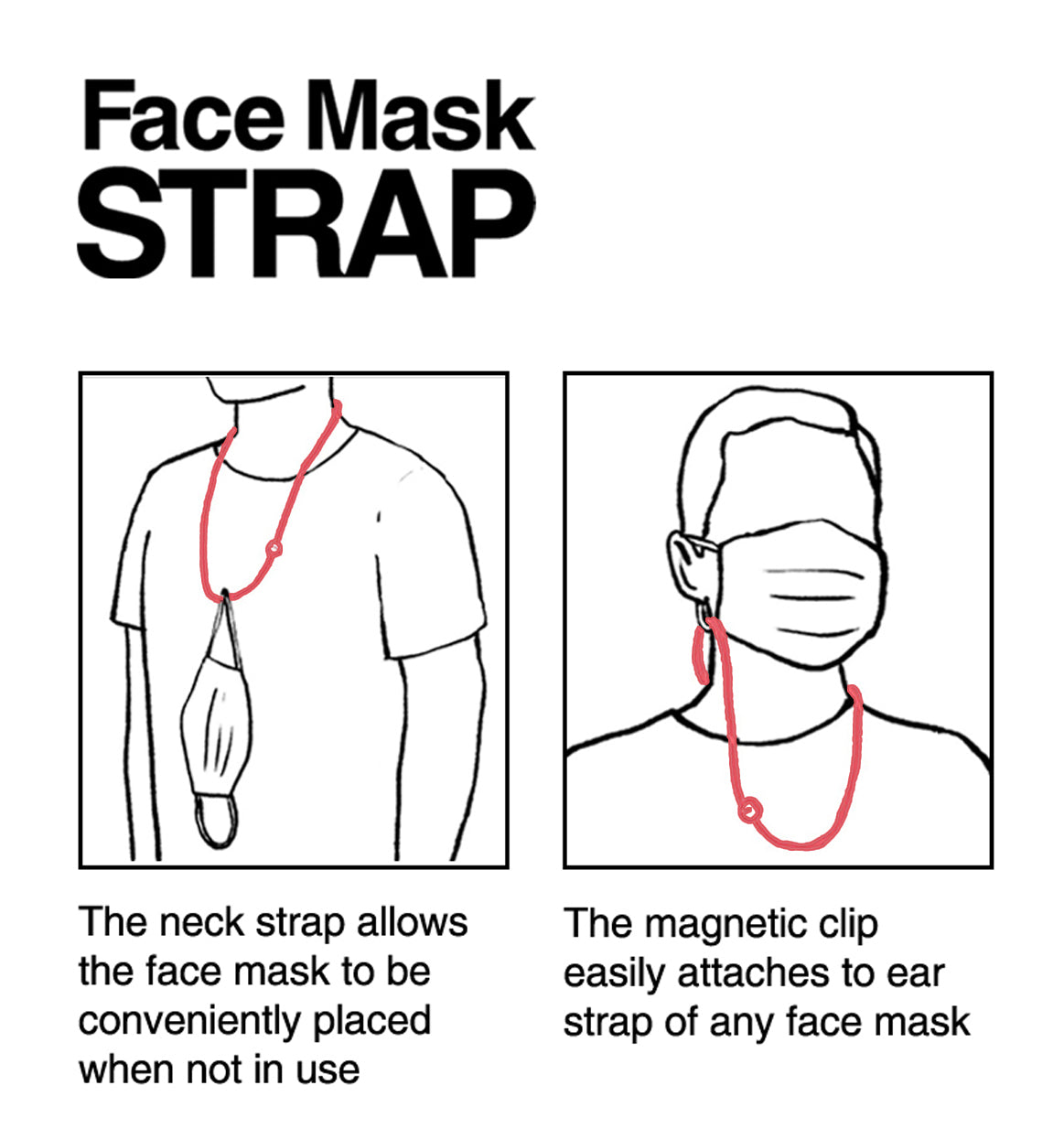 Face Mask Magnetic Neck Strap
