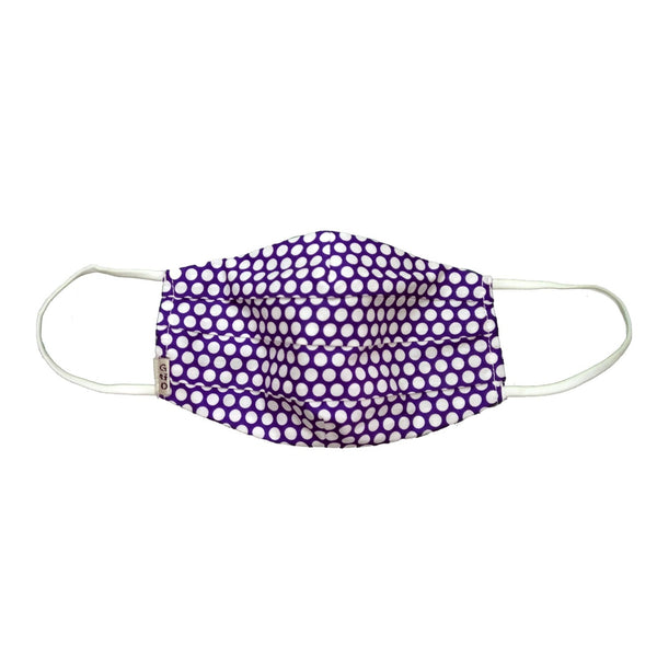 Dots Purple Pleated Mask with Holder