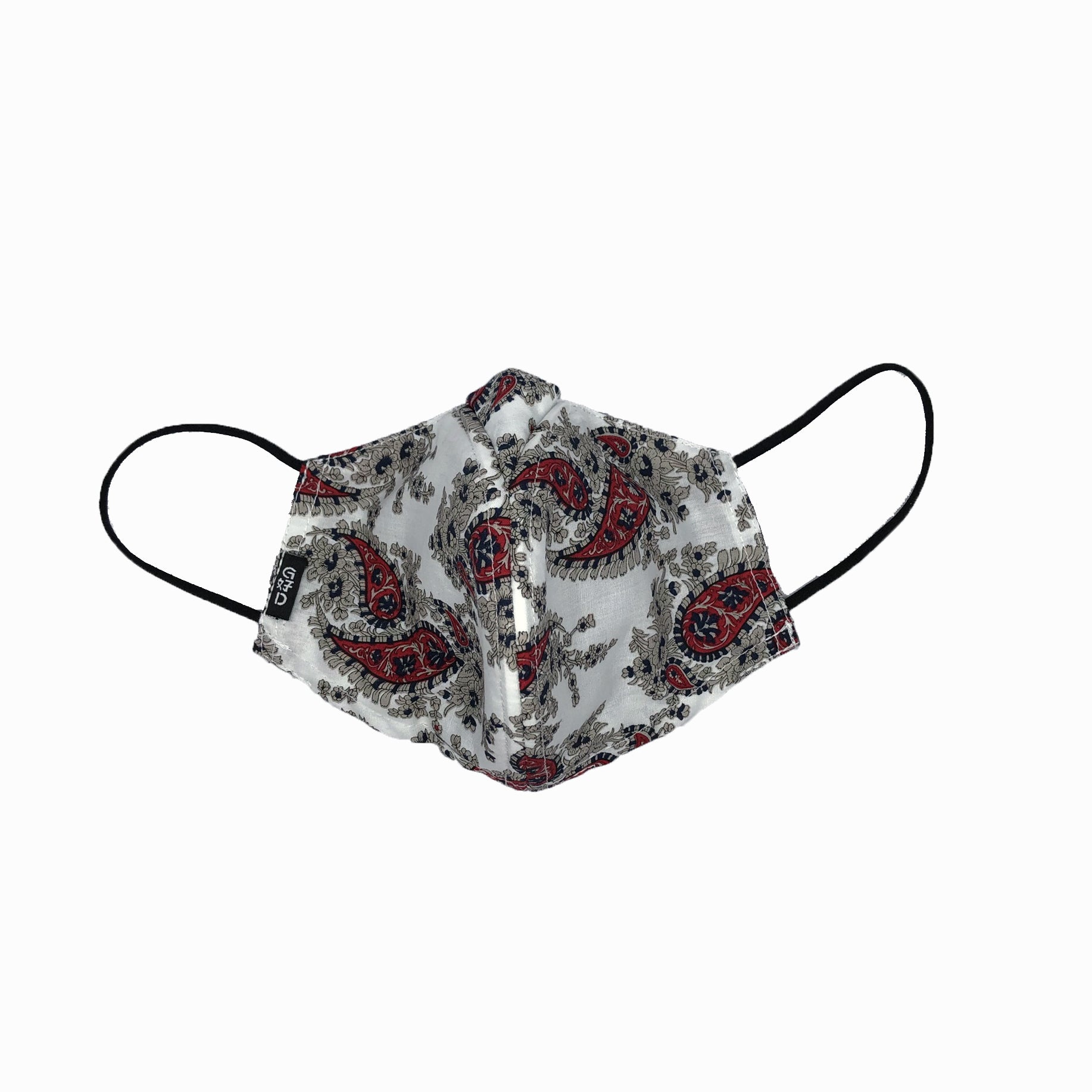 Paisley Why-Y Fabric Mask, Red/White