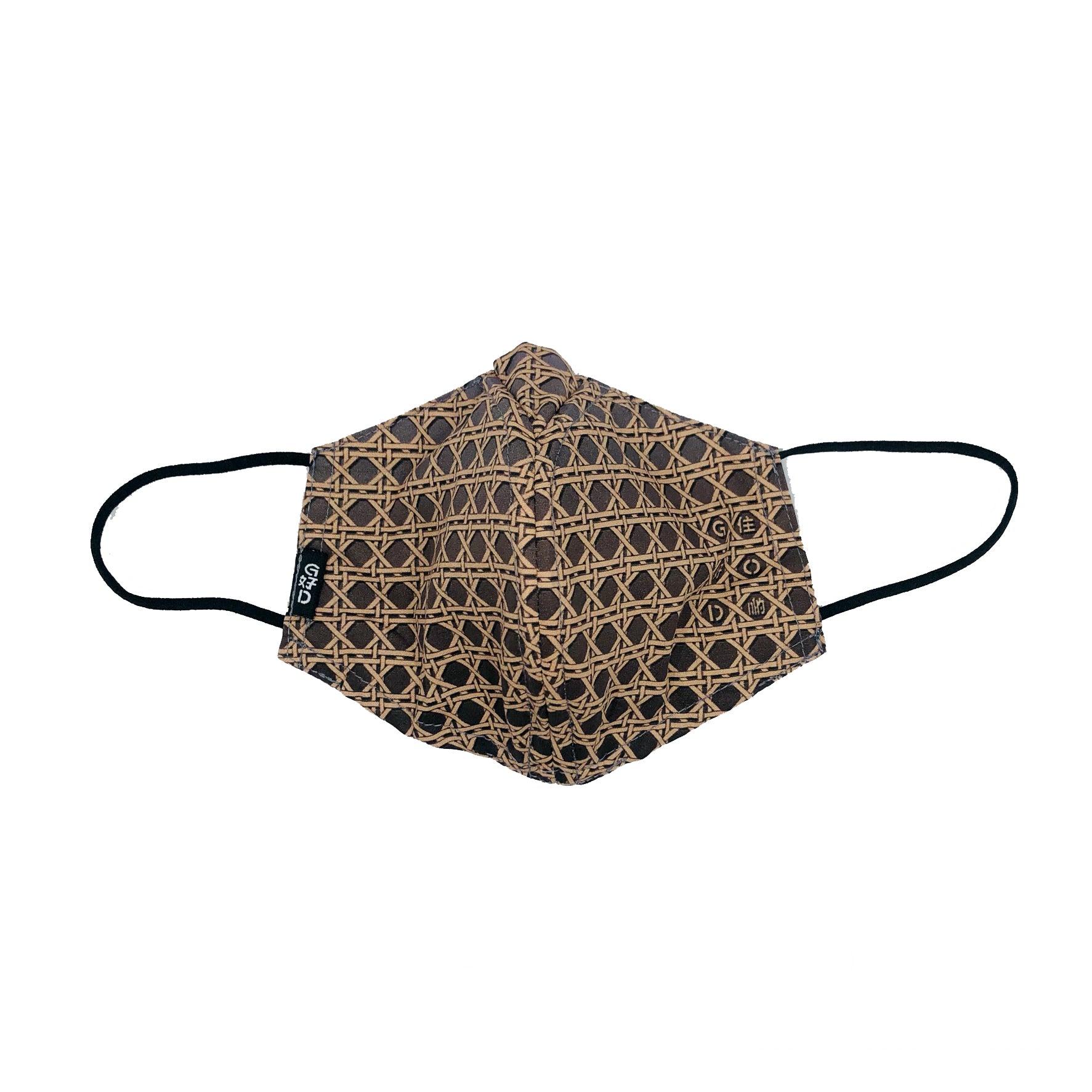 Rattan Why-Y Fabric Mask, Brown/Gold