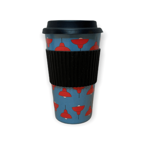 Java Road Lamps Travel Cup by Liz Fry Design