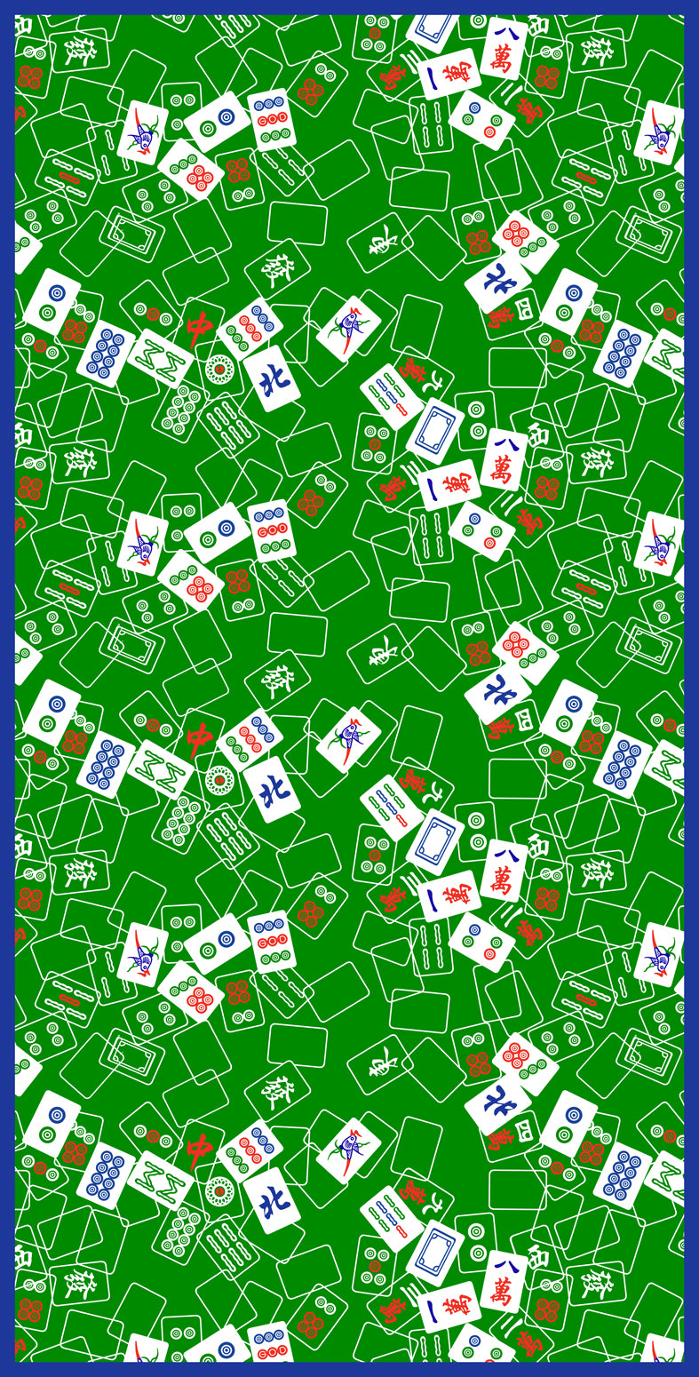 Green Mahjong Mix Silk Scarf