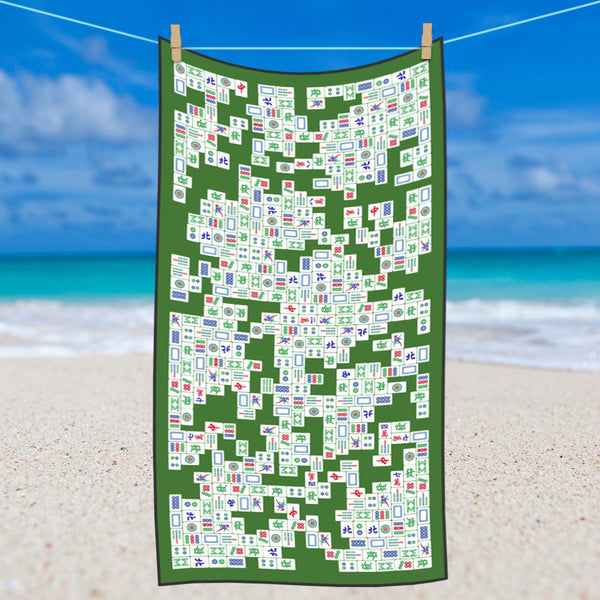 Mahjong Sand Free Beach Towel