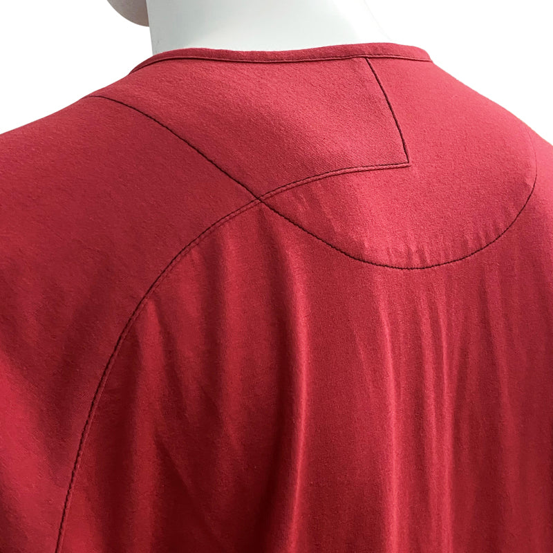 Loose Fit Long Sleeve Henley, Cherry Red
