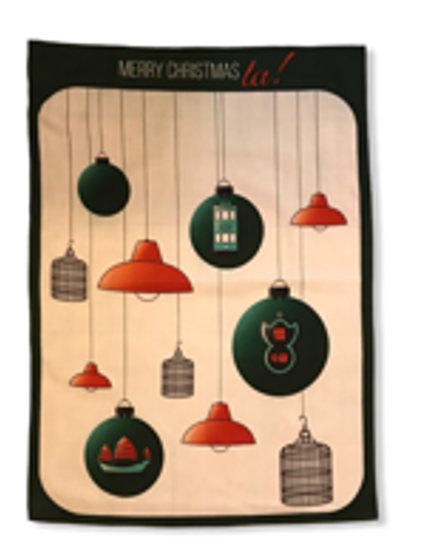 Merry Christmas la! Tea Towel by Liz Fry Design