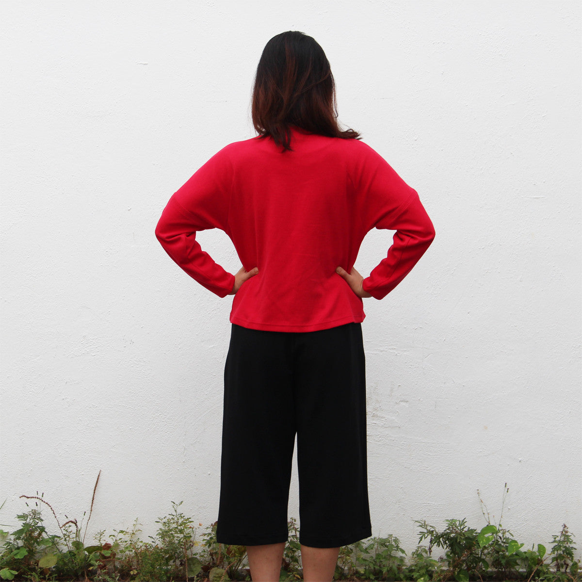 Chinese Buttons Cardigan, Red