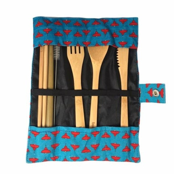 Java Road Lamps Bamboo Cutlery Set by Liz Fry Design