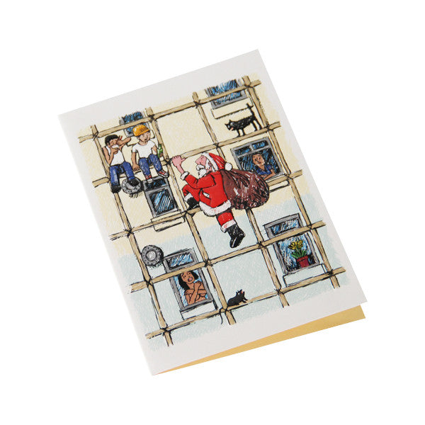HO HO HO Christmas Card, Scaffolding