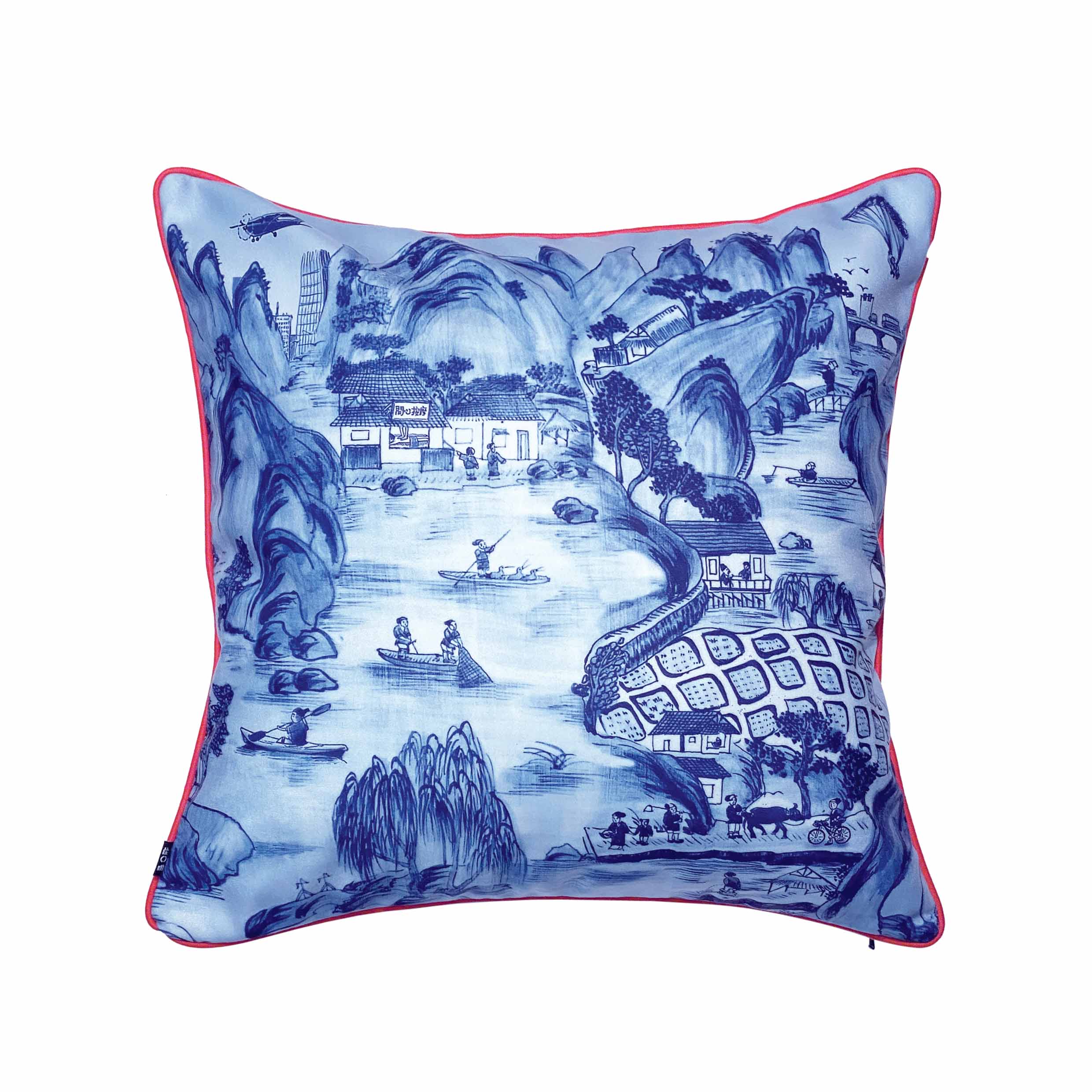 Blue Arcadia Double-Sided Cushion Cover, 45 x 45 cm