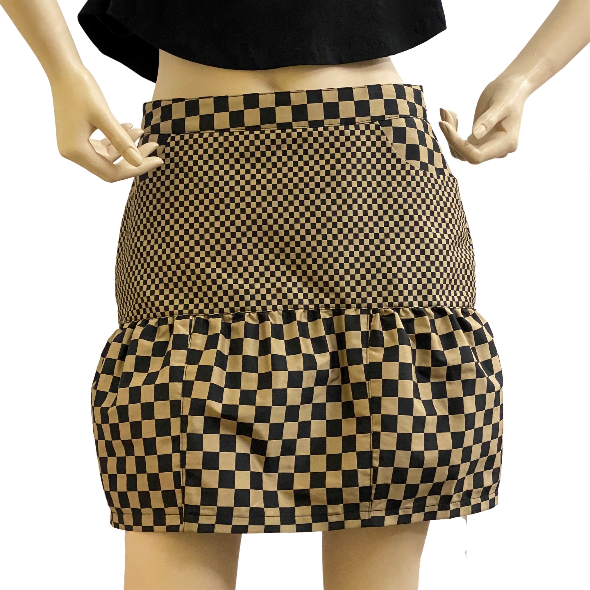 Mixed Check Trumpet Skirt