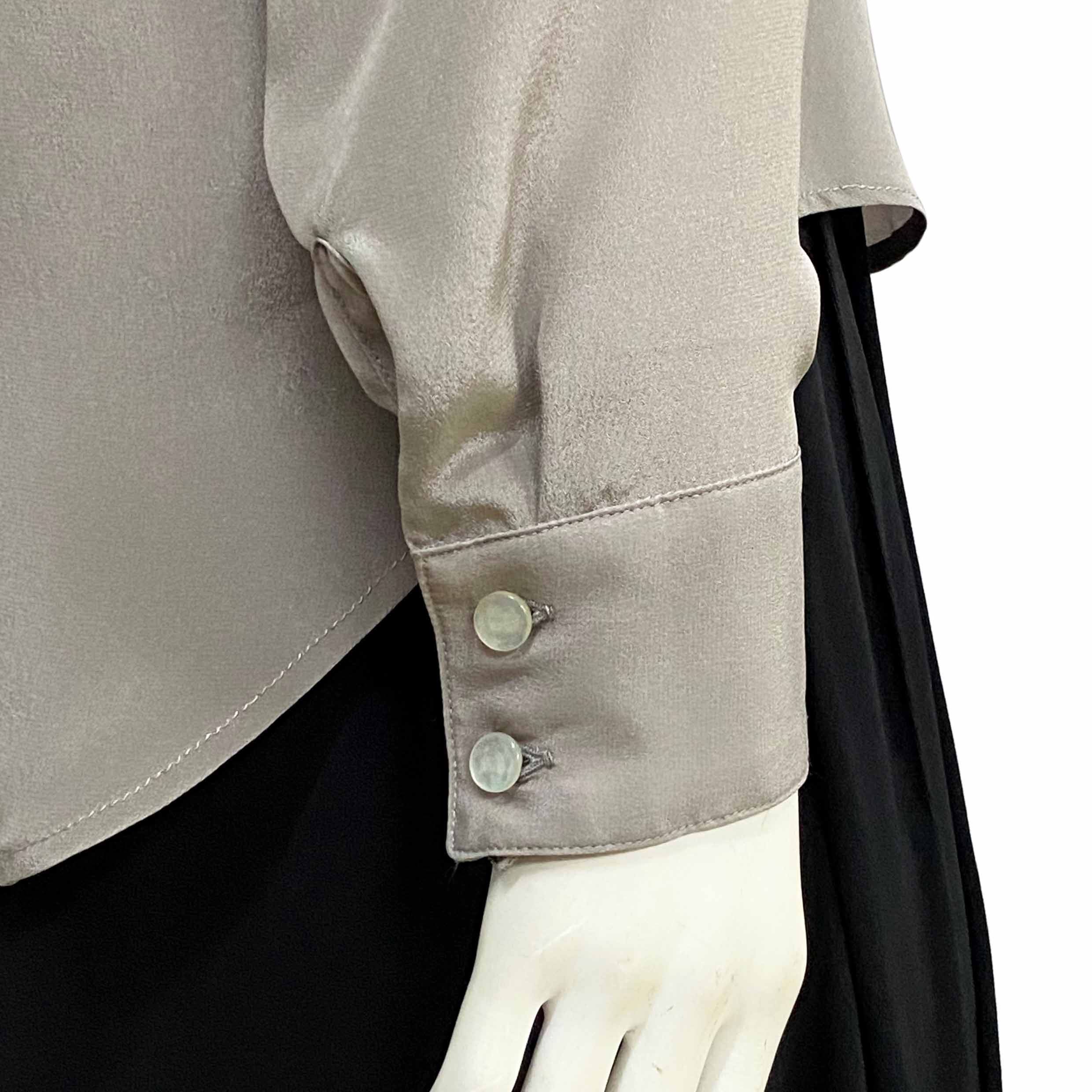 Silk Knot Button Dress Shirt, Taupe