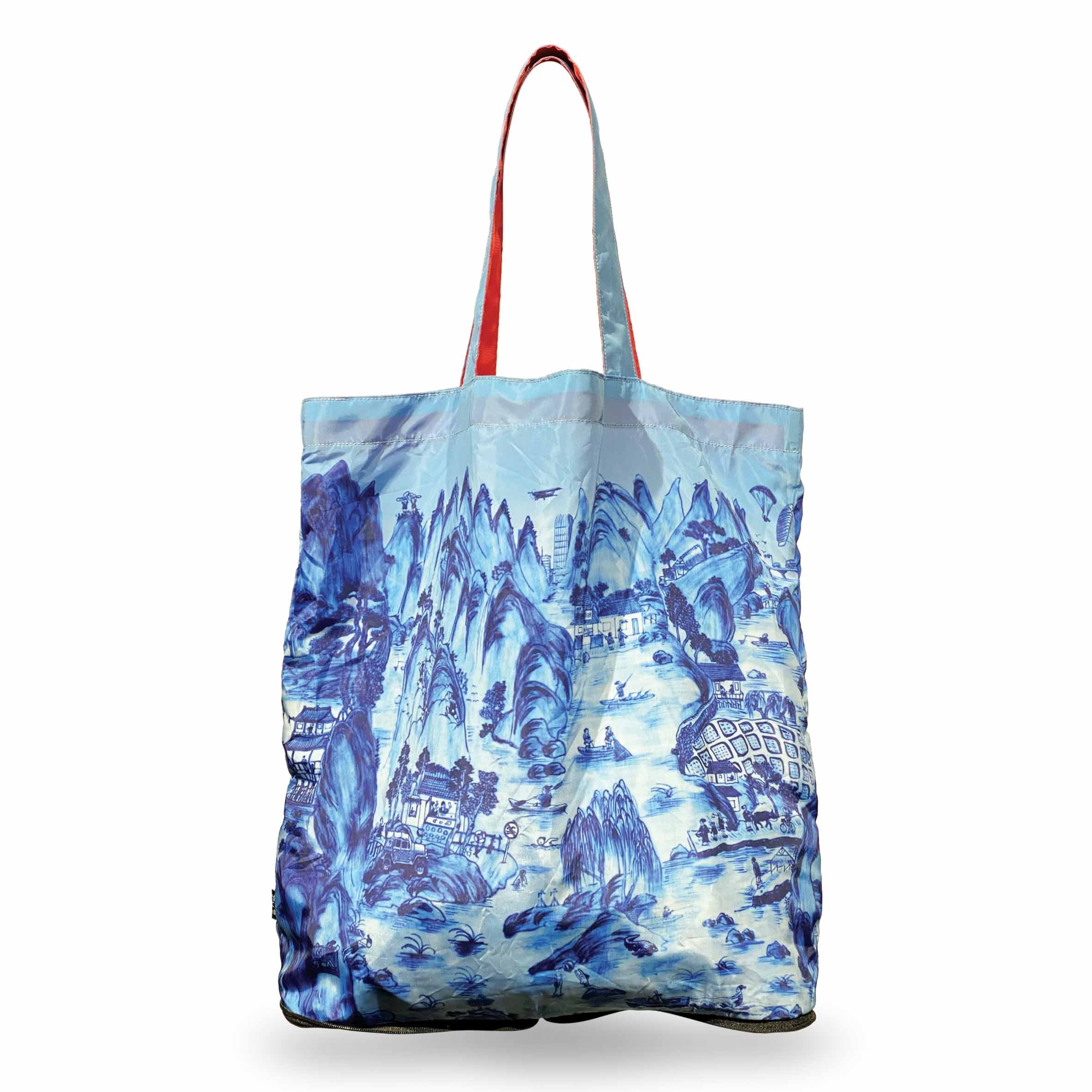 Blue Arcadia Zip Wallet Shopping Bag