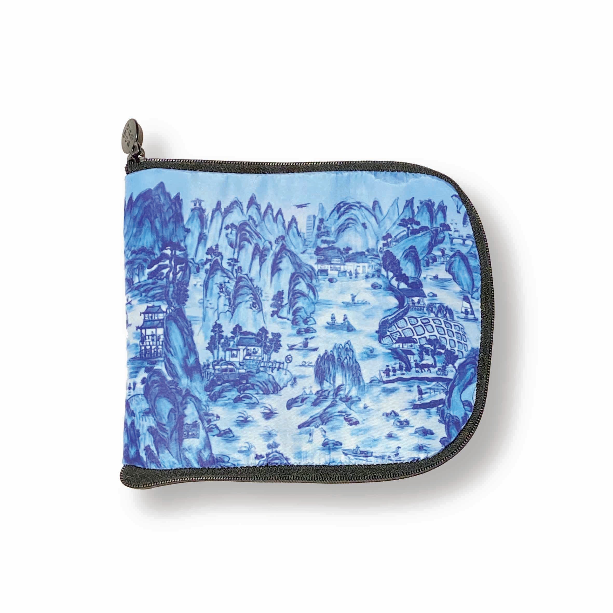 Blue Arcadia Zip Wallet Shopping Bag