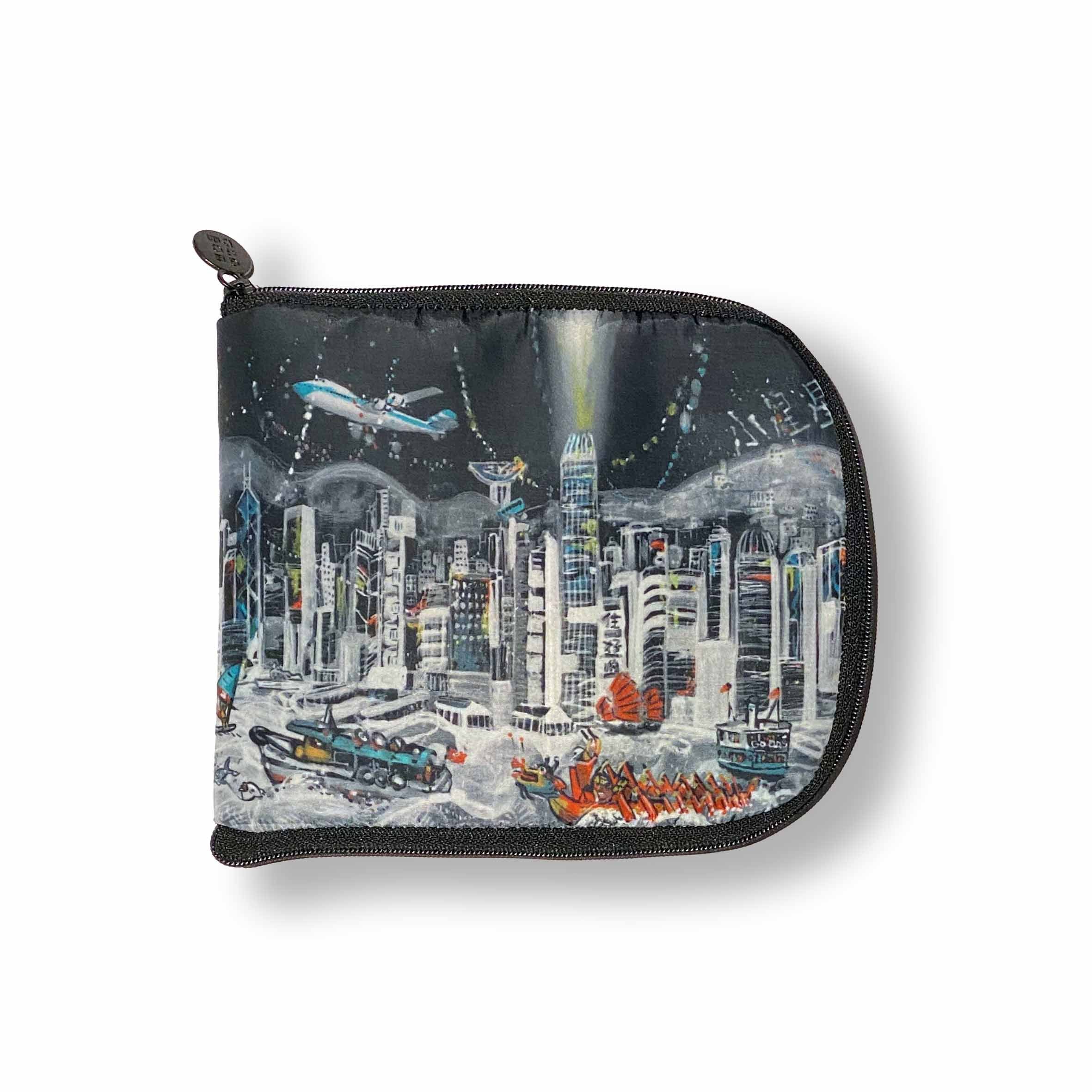 Hong Kong Festive Skyline Zip Wallet Shopping Bag
