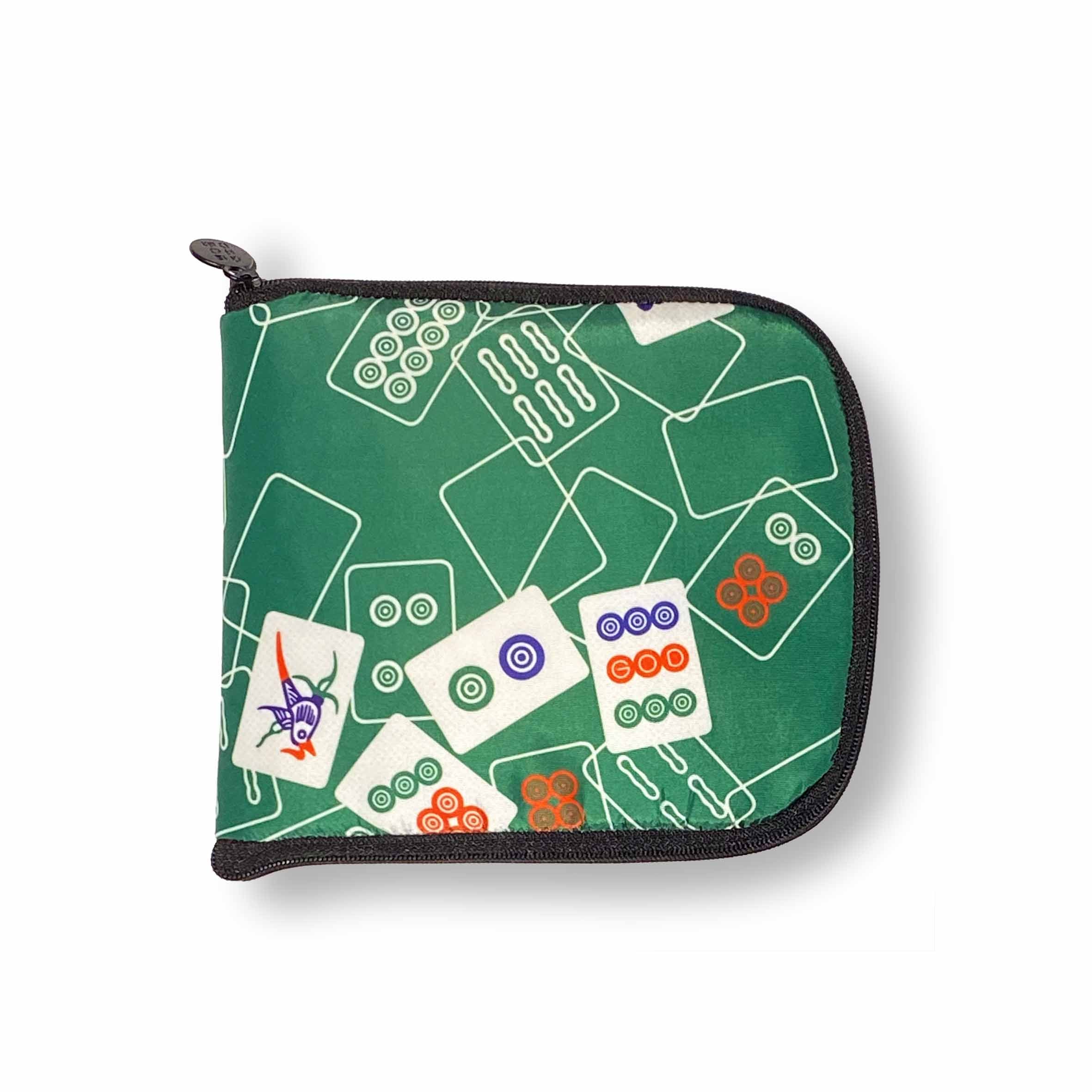 Green Mahjong Mix Zip Wallet Shopping Bag