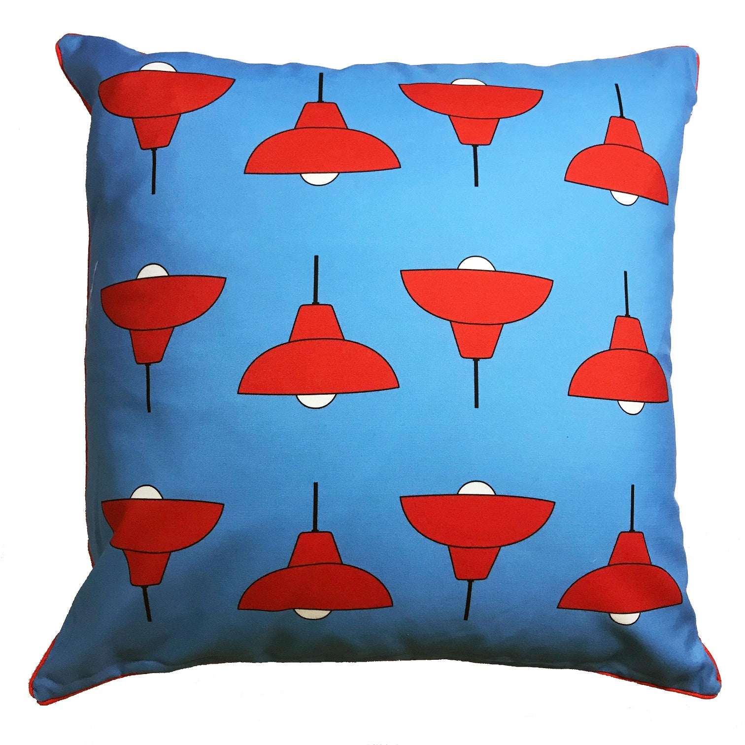 Java Road Lamps Cushion Cover by Liz Fry Design