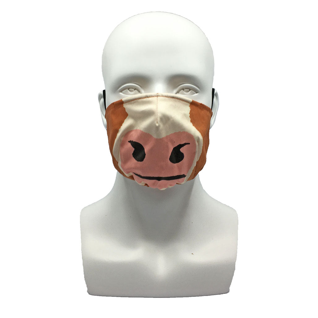 One Layer Fabric Ruffle Mask with Adjustable String, BULL