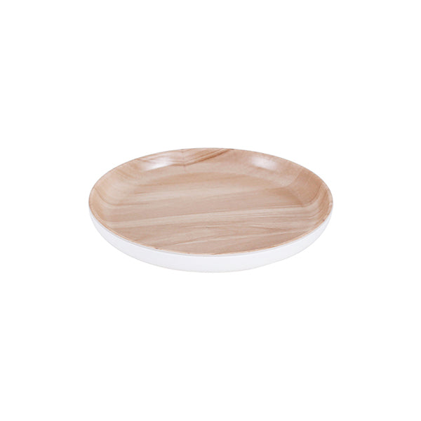 Zicco Round Plate, White/Wood