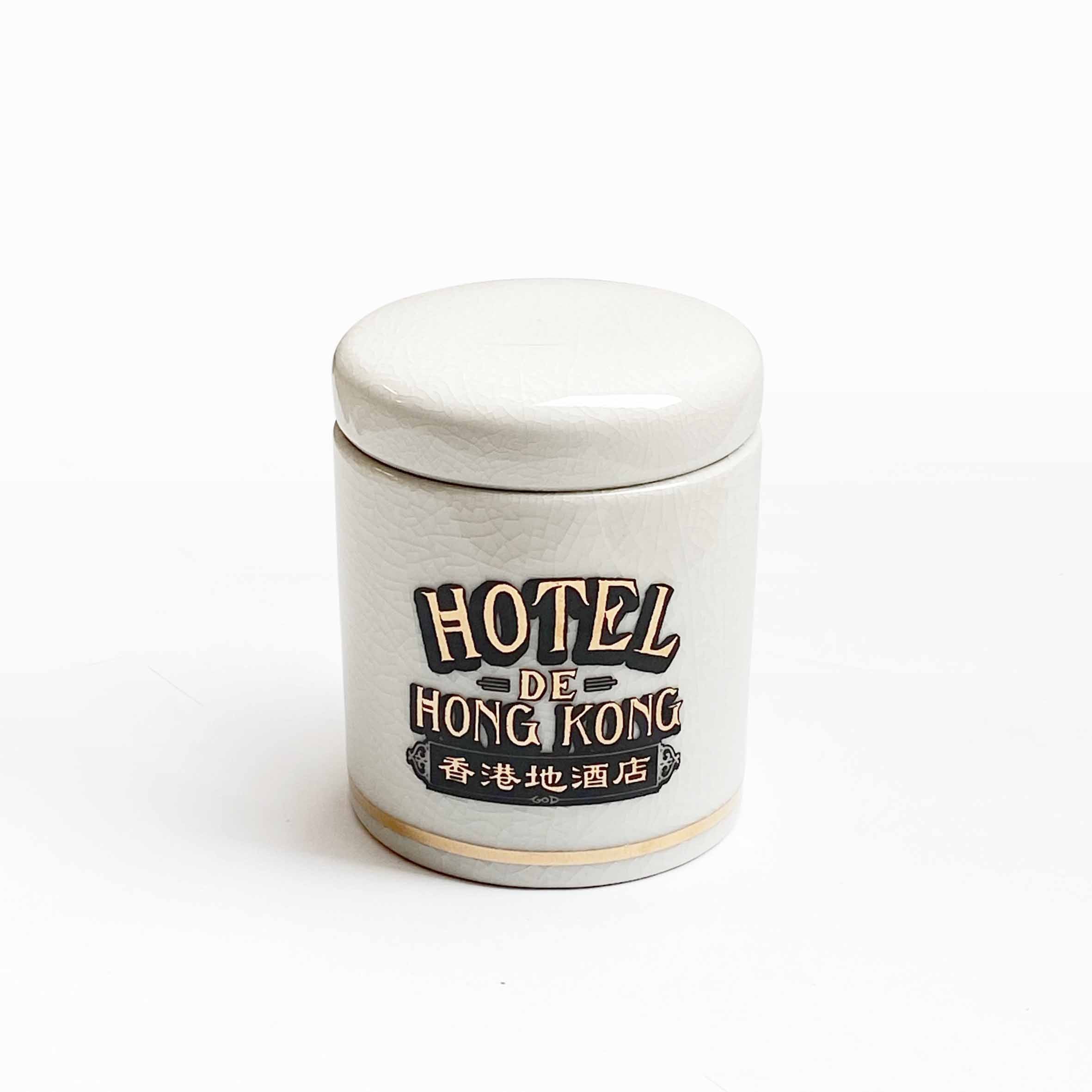 Hotel De Hong Kong Hand Painted Round Container