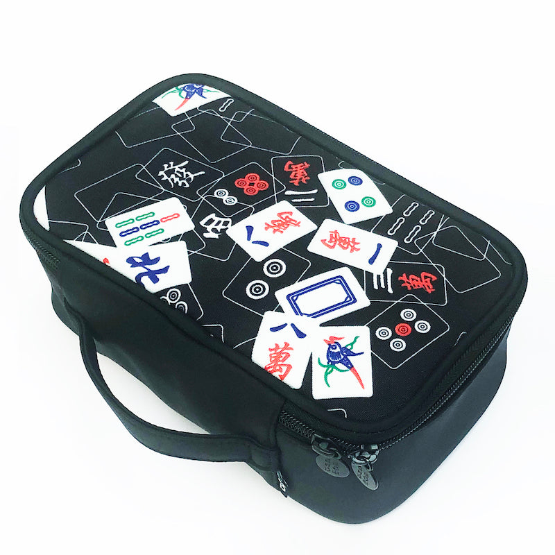 Black Mahjong Mix Print Travel Mini Mahjong Set
