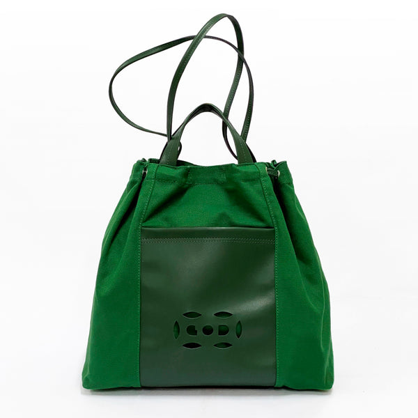 Double Coin Canvas Tote, Green