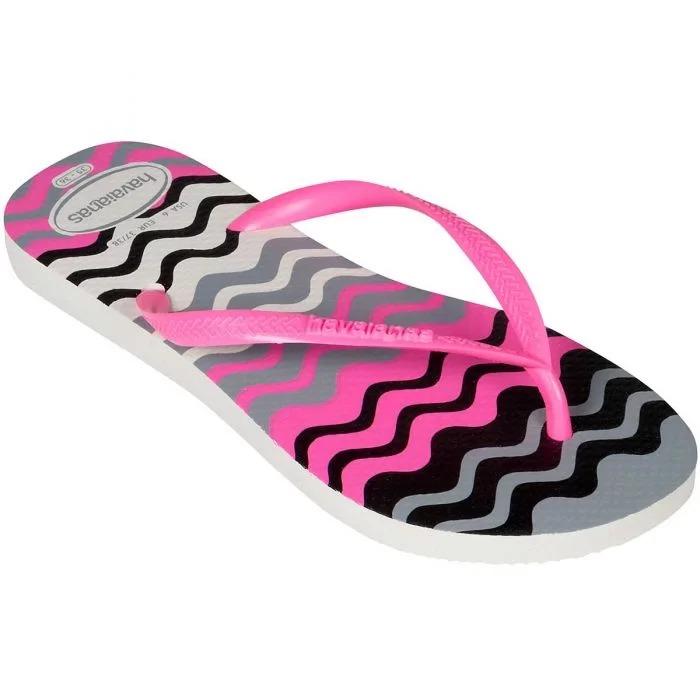 Harmony Slim Flip Flops by Havaianas, White, Top Side