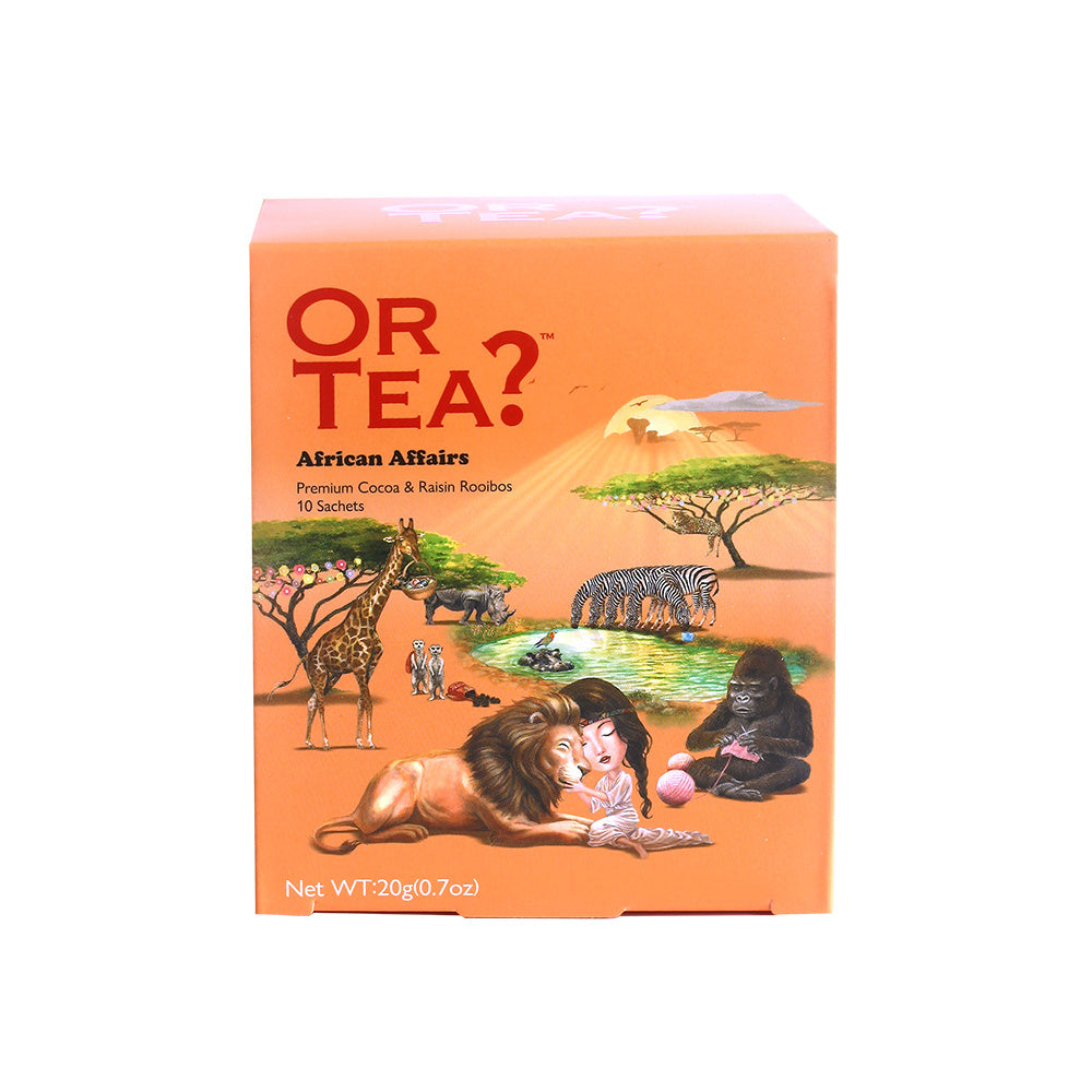 Or Tea?  African Affairs - Premium Cocoa & Raisin Rooibos, 10 Sachet Box