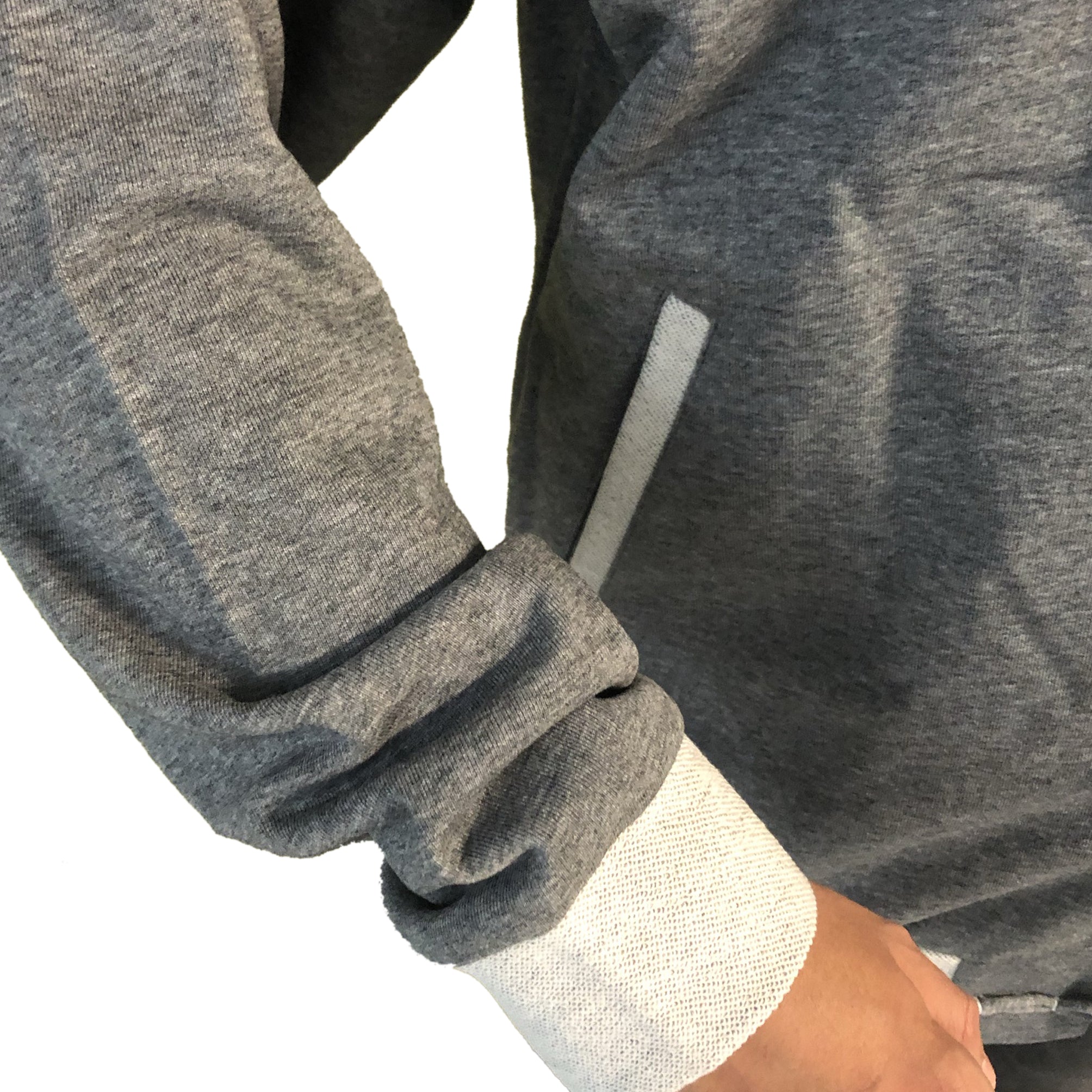 Jersey Chinese Button Jacket, Light Grey