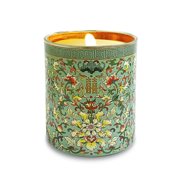 Jade Green Lucky Jasmine Scented Soy Candle, Pomelo Paradis Scent