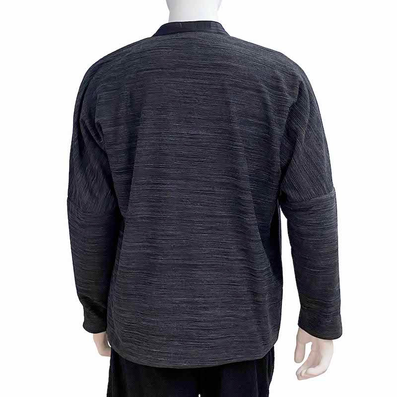 Reversible Kimono Jacket, Textured Grey/Rainbow Stripe