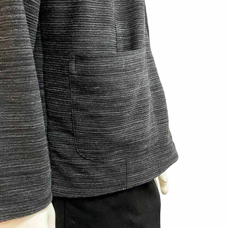 Reversible Kimono Jacket, Textured Grey/Rainbow Stripe