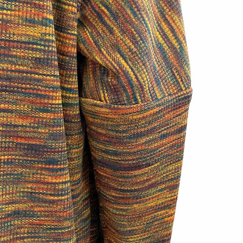 Reversible Kimono Jacket, Textured Grey/Rainbow Stripe