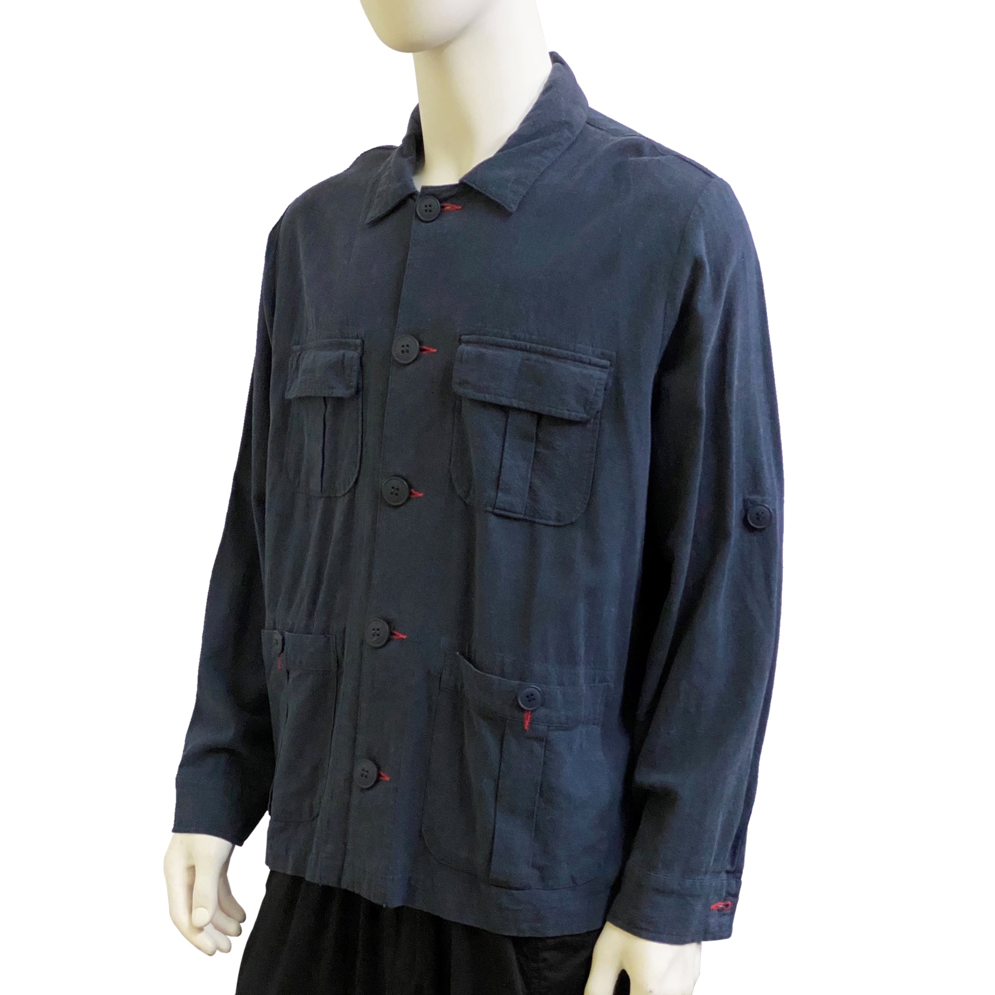 Four Pockets Mao Jacket, Navy