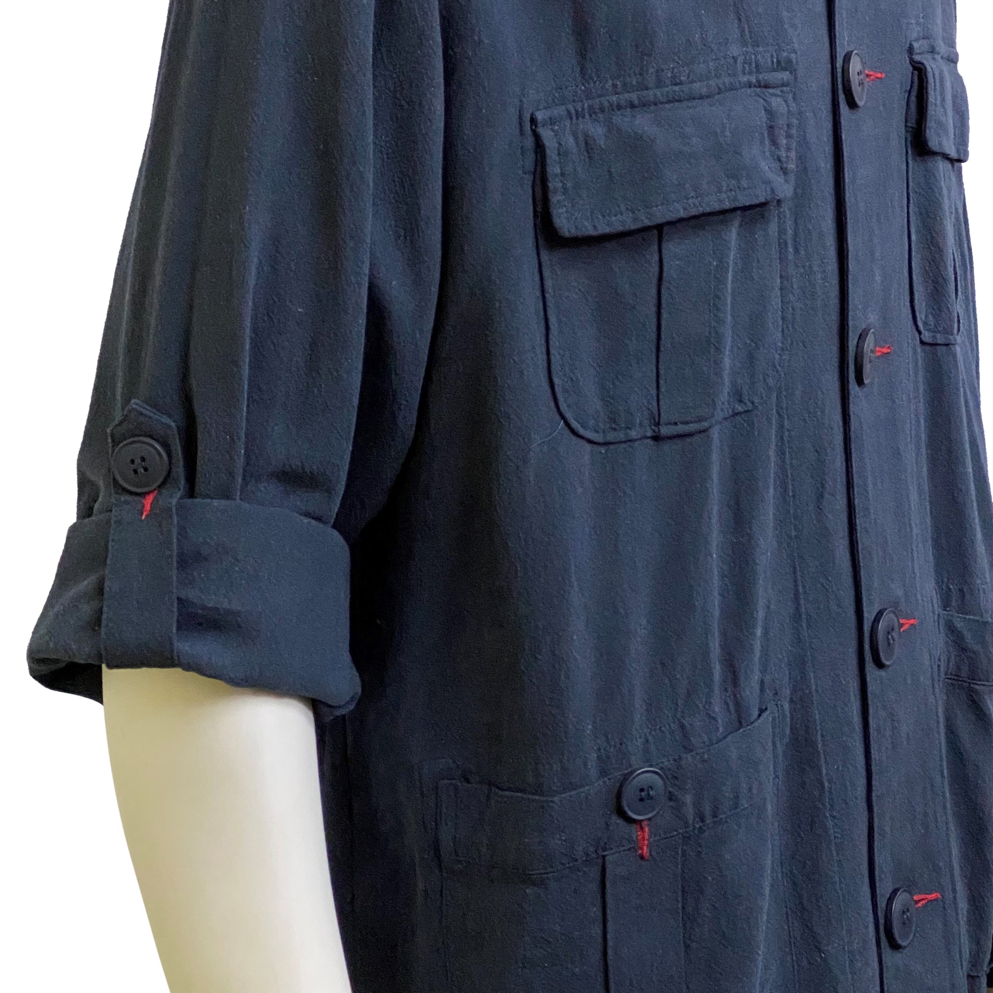 Four Pockets Mao Jacket, Navy