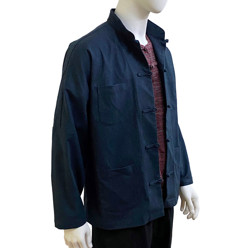 Knot Button Jacket, Navy Speckled
