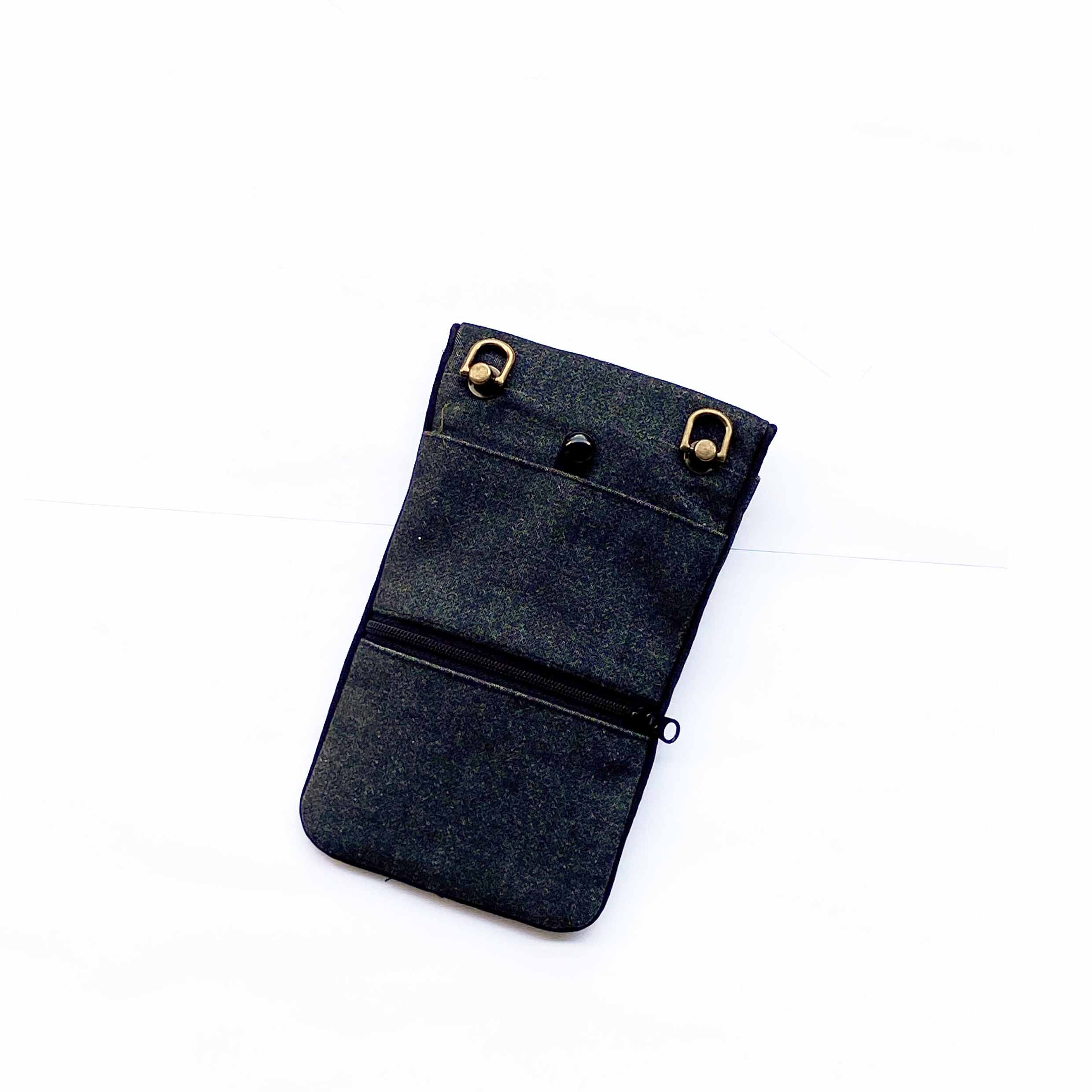Lion Knocker Phone Pouch, Charcoal Grey
