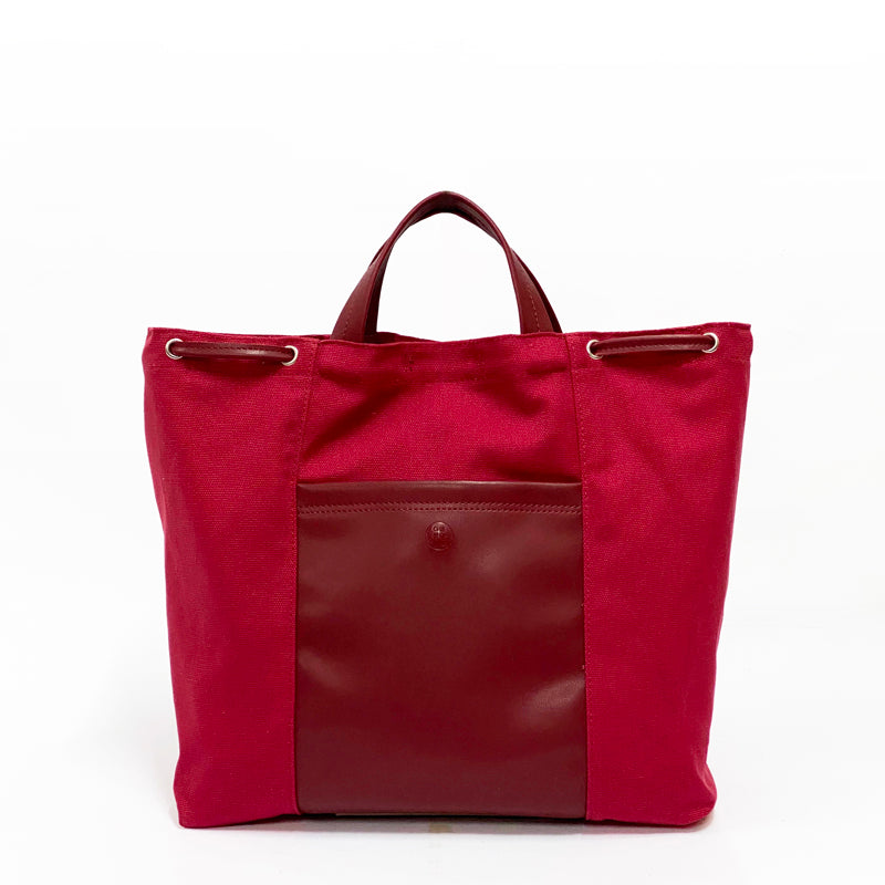 Double Coin Canvas Tote, Red