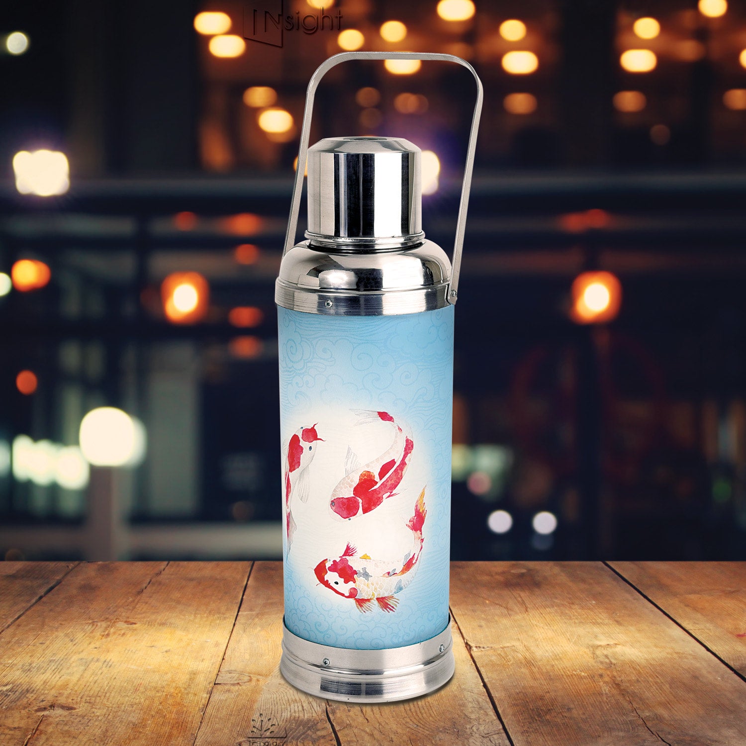 Vacuum Flask Lamp, Leaping Koi
