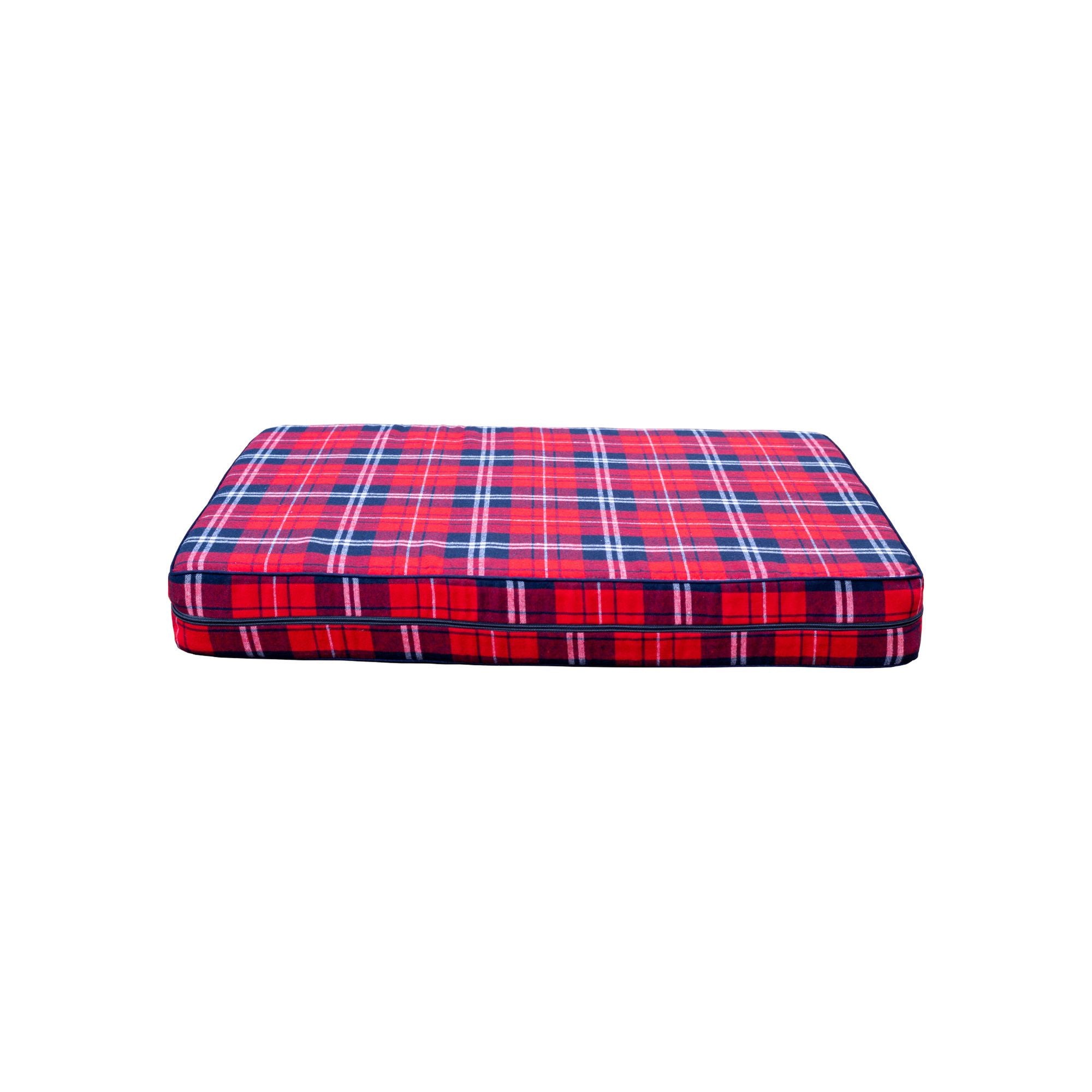 Cozy Dog Bed in Red Plaid by Coco Jojo
