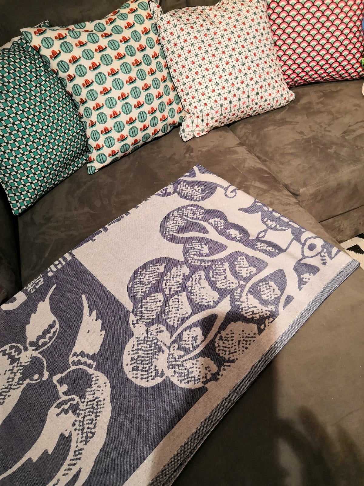 Cat Street Tiles Cushion Cover by Liz Fry Design